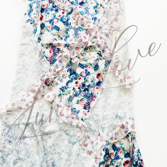 FOR LOVE & LEMONS Josalyn Maxi Dress In Blue NWT - Picture 6 of 14